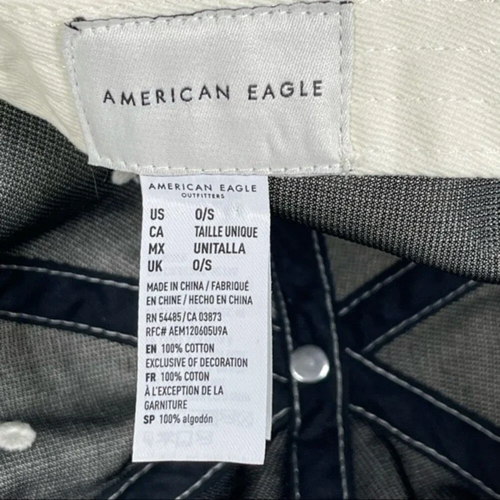 American Eagle Outfitters Hat AE White Embroidered Logo 100% Cotton One Size